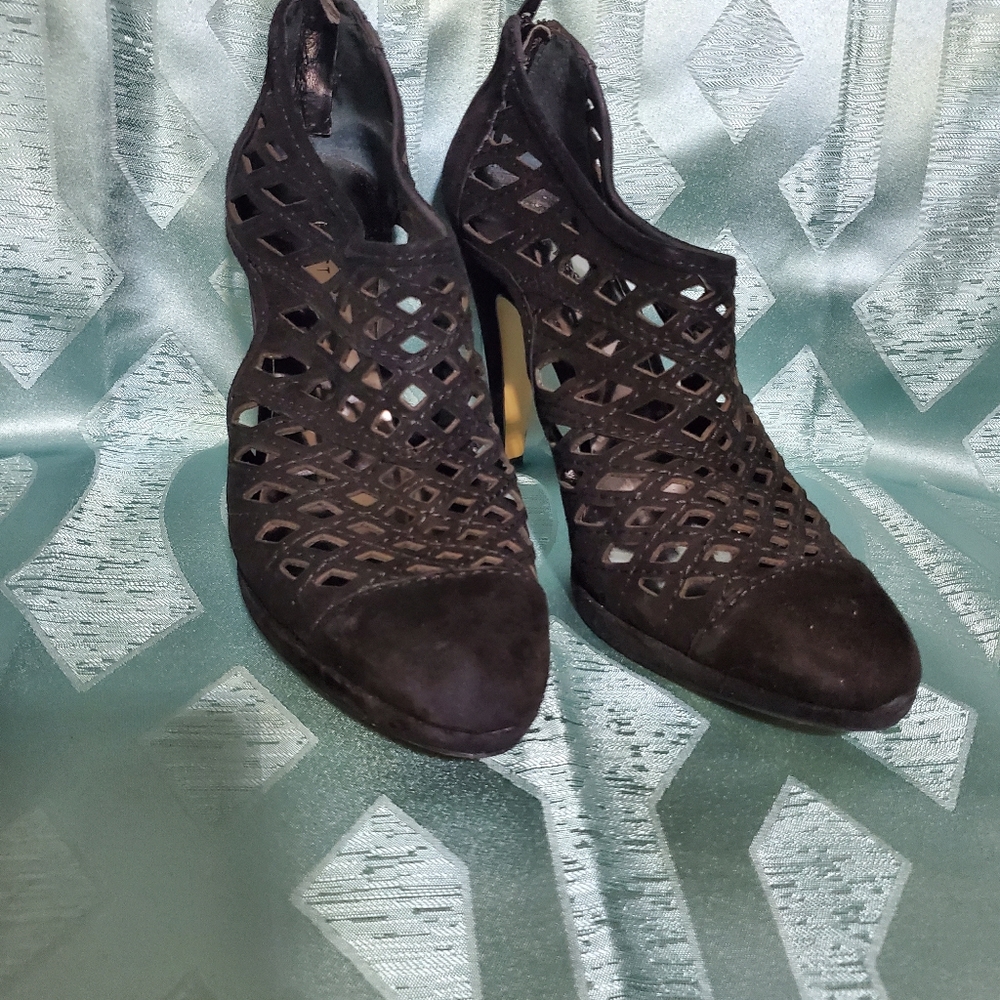 Black cut out bootie